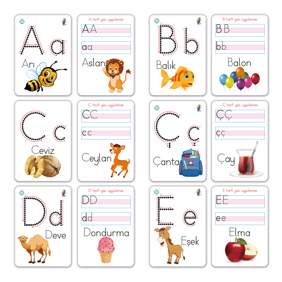 Circle Toys Harfler Yaz-Sil Aktivite Kartları