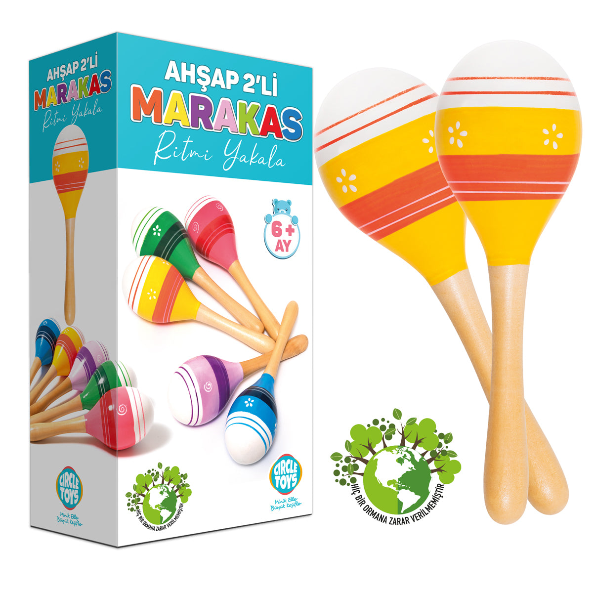 Circle Toys Ahşap Marakas 2'li
