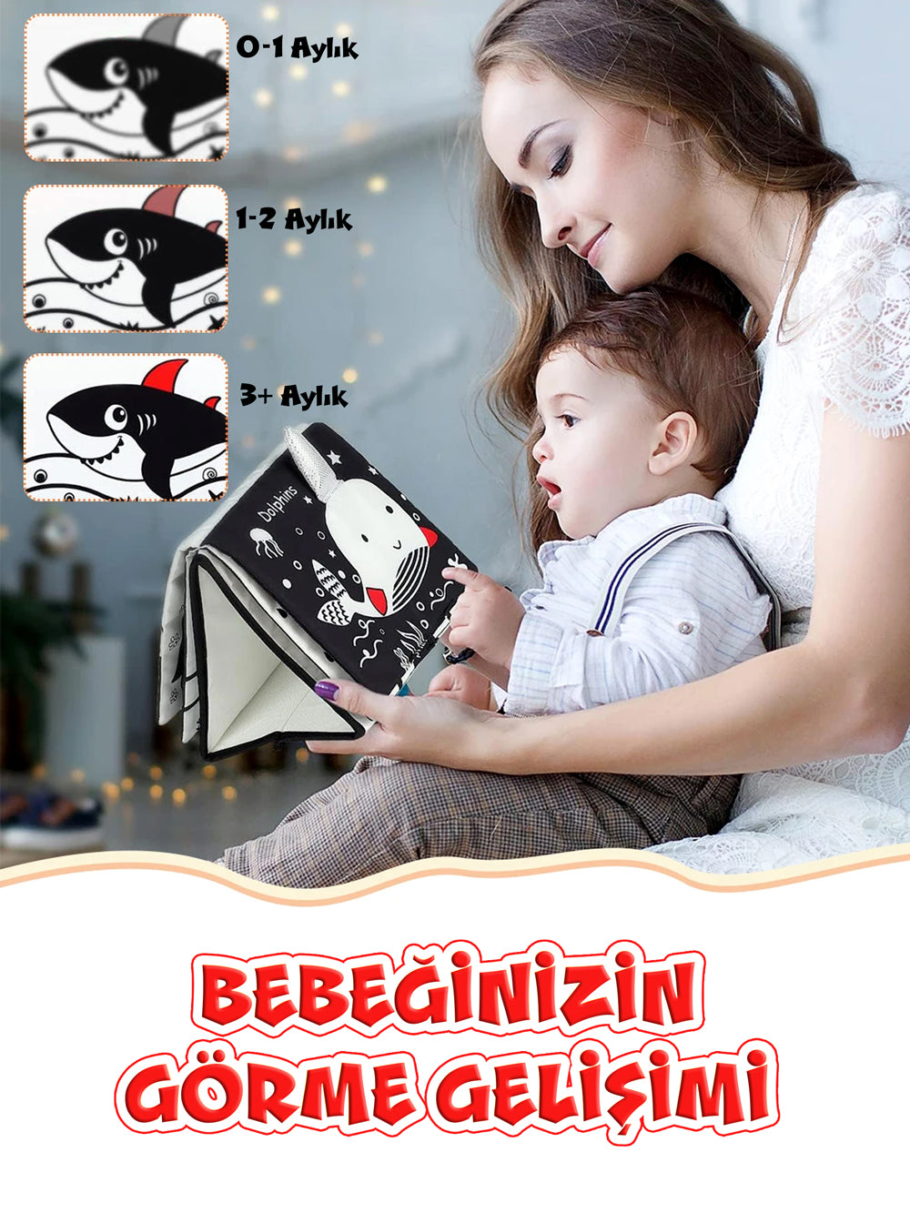 Circle Toys Tummy Time Hışırtılı Aktivite Kitabı Siyah