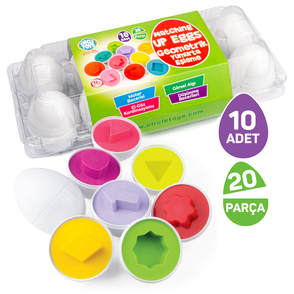 Circle Toys  10’lu Geometrik Yumurta