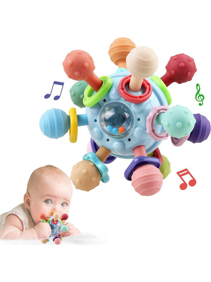 Montessori Duyusal Diş Kaşıyıcı ve Çıngıraklı Top