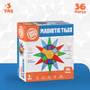 Circle Toys Manyetik Yapı Blokları 36 Parça – Eğitici STEAM Oyuncak, Renkli Manyetik Karo Yapı Seti, 3+ Yaş