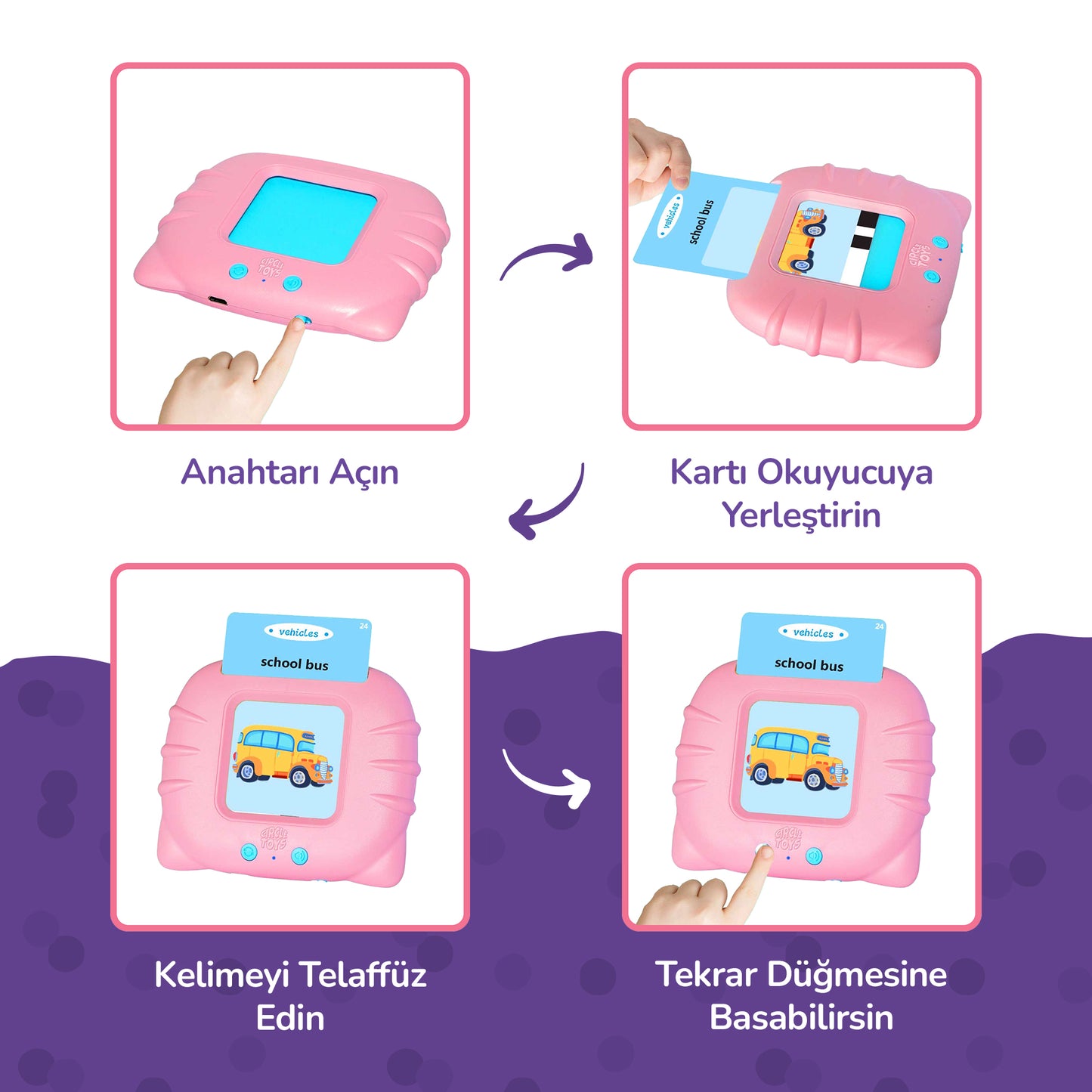 Circle Toys İngilizce Konuşan Sesli Flash Eğitim Kartları 224 Kart