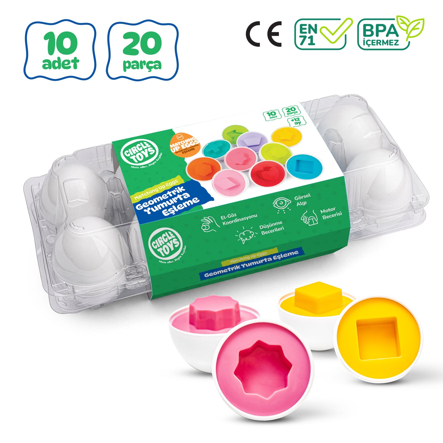 Circle Toys  10’lu Geometrik Yumurta