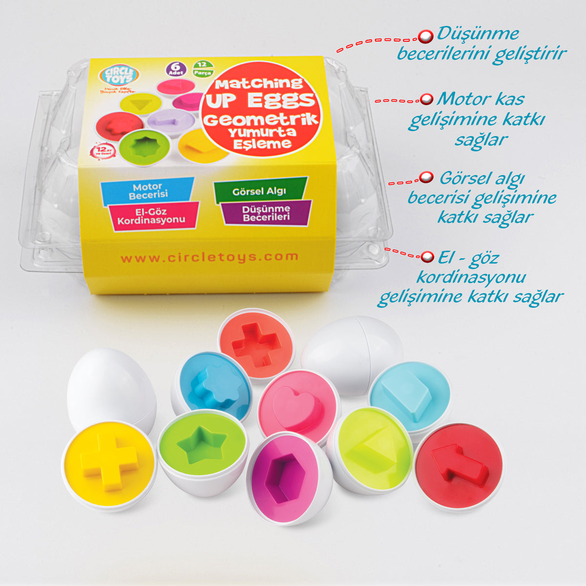 Circle Toys  6’lı Geometrik Yumurta