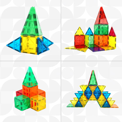 Circle Toys Manyetik Yapı Blokları 72 Parça – Eğitici STEM Oyuncak, Renkli Manyetik Karo Yapı Seti, 3+ Yaş