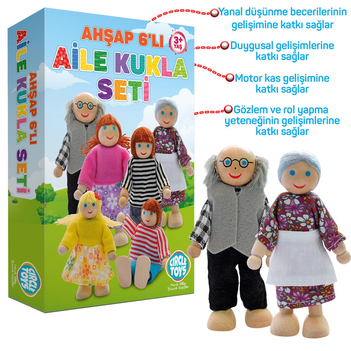 Circle Toys 6’lı Ahşap Kukla Seti