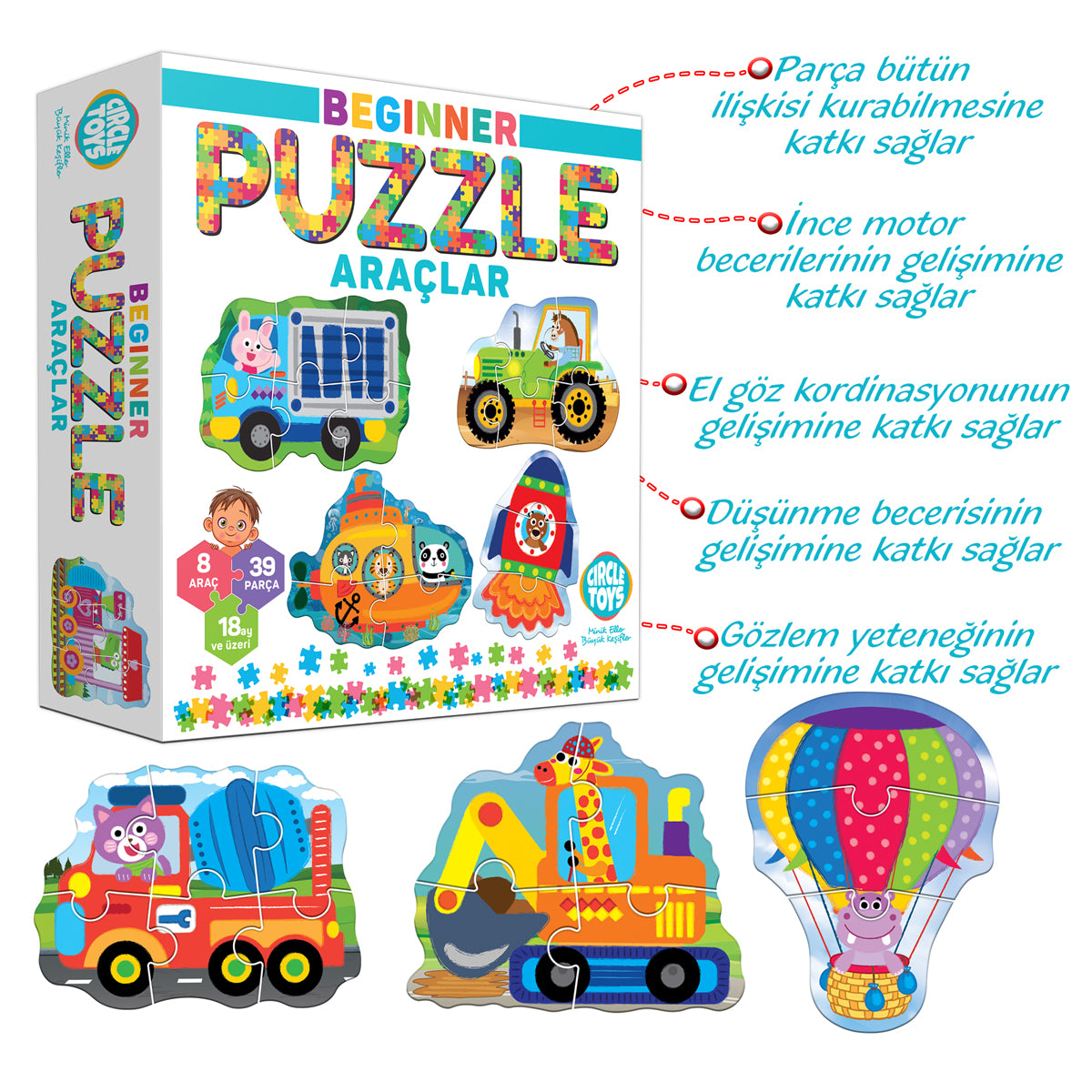 Circle Toys Beginner Puzzle – Araçlar