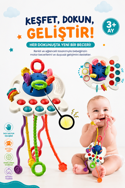 UFO Eğitici Duyusal Aktivite Oyuncağı - 1-3 Yaş Yürümeye Başlayan Çocuklar Için Montessori Seti