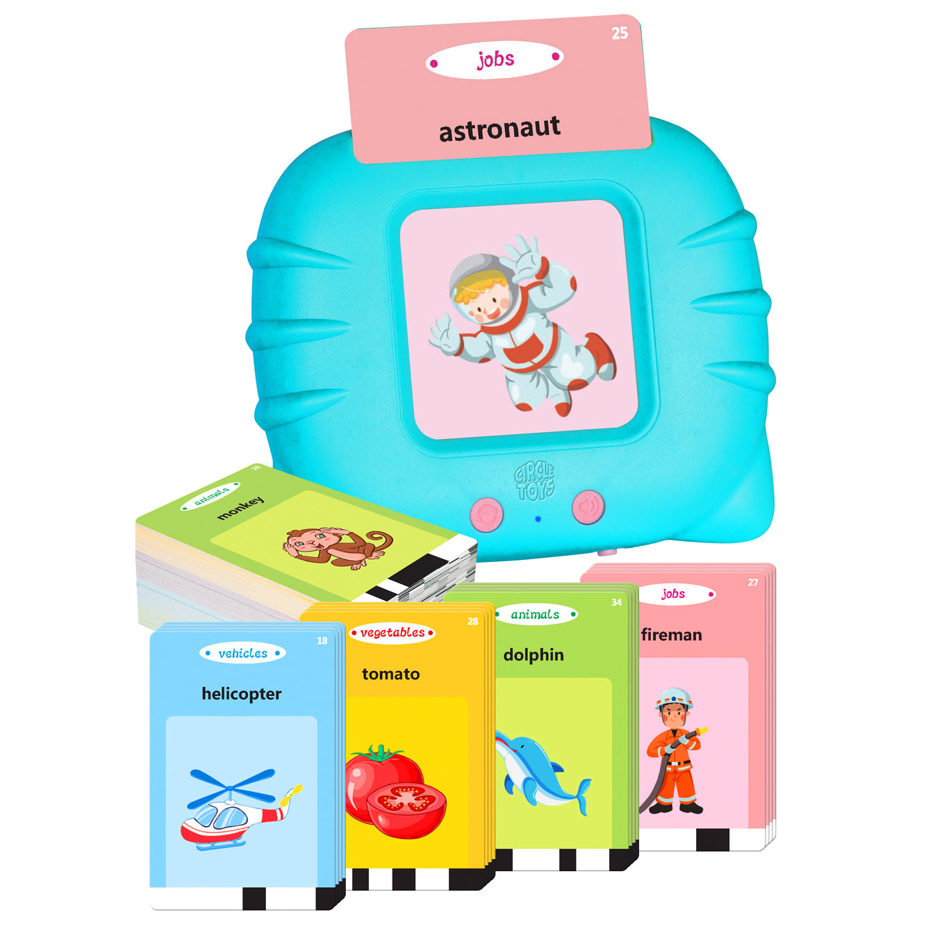 Circle Toys İngilizce Konuşan Sesli Flash Eğitim Kartları 224 Kart - Mavi