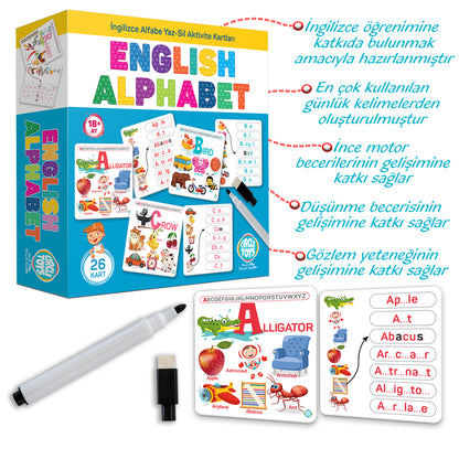 Circle Toys English Alphabet Yaz-Sil Aktivite Kartları
