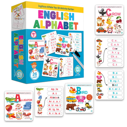 Circle Toys English Alphabet Yaz-Sil Aktivite Kartları