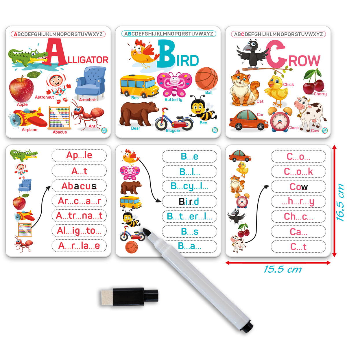 Circle Toys English Alphabet Yaz-Sil Aktivite Kartları
