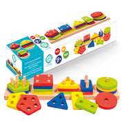 Circle Toys Ahşap Geometrik Şekiller 5'li
