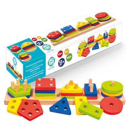 Circle Toys Ahşap Geometrik Şekiller 5'li
