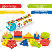 Circle Toys Ahşap Geometrik Şekiller 5'li