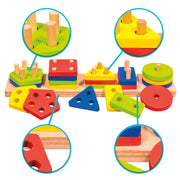 Circle Toys Ahşap Geometrik Şekiller 5'li
