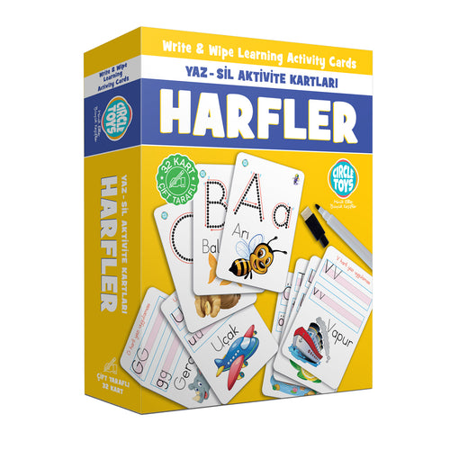 Circle Toys Harfler Yaz-Sil Aktivite Kartları
