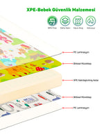 Circle Toys Neşeli Zürafa + Taşıtlar, Katlanabilir Çocuk Oyun Halısı -150x200x1 - Taşıma Çantası Yanında