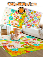 Circle Toys Neşeli Zürafa + Animals, Katlanabilir Çocuk Oyun Halısı –  150X200X1 cm - Taşıma Çantası Yanında