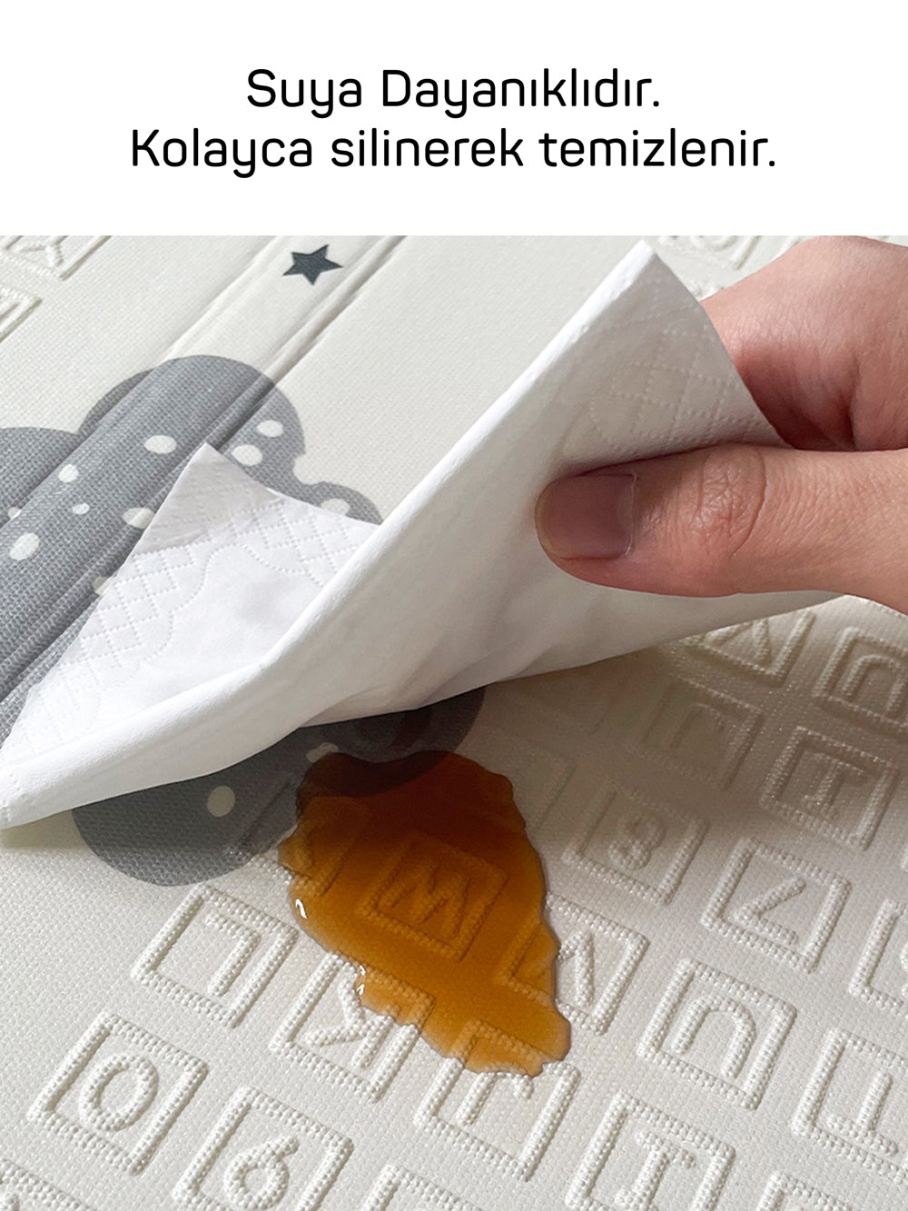 Circle Toys Neşeli Zürafa + Animals, Katlanabilir Çocuk Oyun Halısı –  150X200X1 cm - Taşıma Çantası Yanında