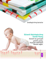 Circle Toys Animals + Taşıtlar, Katlanabilir Çocuk Oyun Halısı - 150X200X1 cm - Taşıma Çantası Yanında