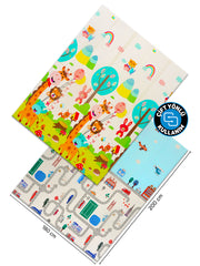 Circle Toys Neşeli Zürafa + Taşıtlar, Katlanabilir Çocuk Oyun Halısı – Ekstra Large - 180X200X1 cm - Taşıma Çantası Yanında