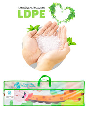 Circle Toys Neşeli Zürafa + Taşıtlar, Katlanabilir Çocuk Oyun Halısı – Ekstra Large - 180X200X1 cm - Taşıma Çantası Yanında