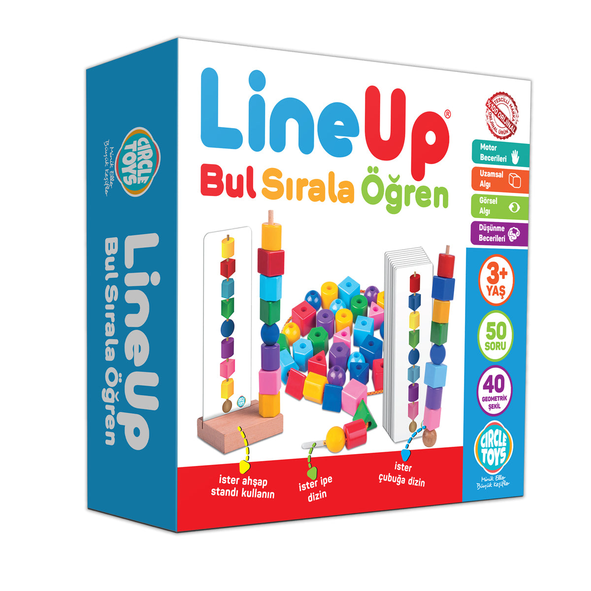 Circle Toys Line Up İpe ve Çubuğa Boncuk ve Şekil Dizme Oyunu