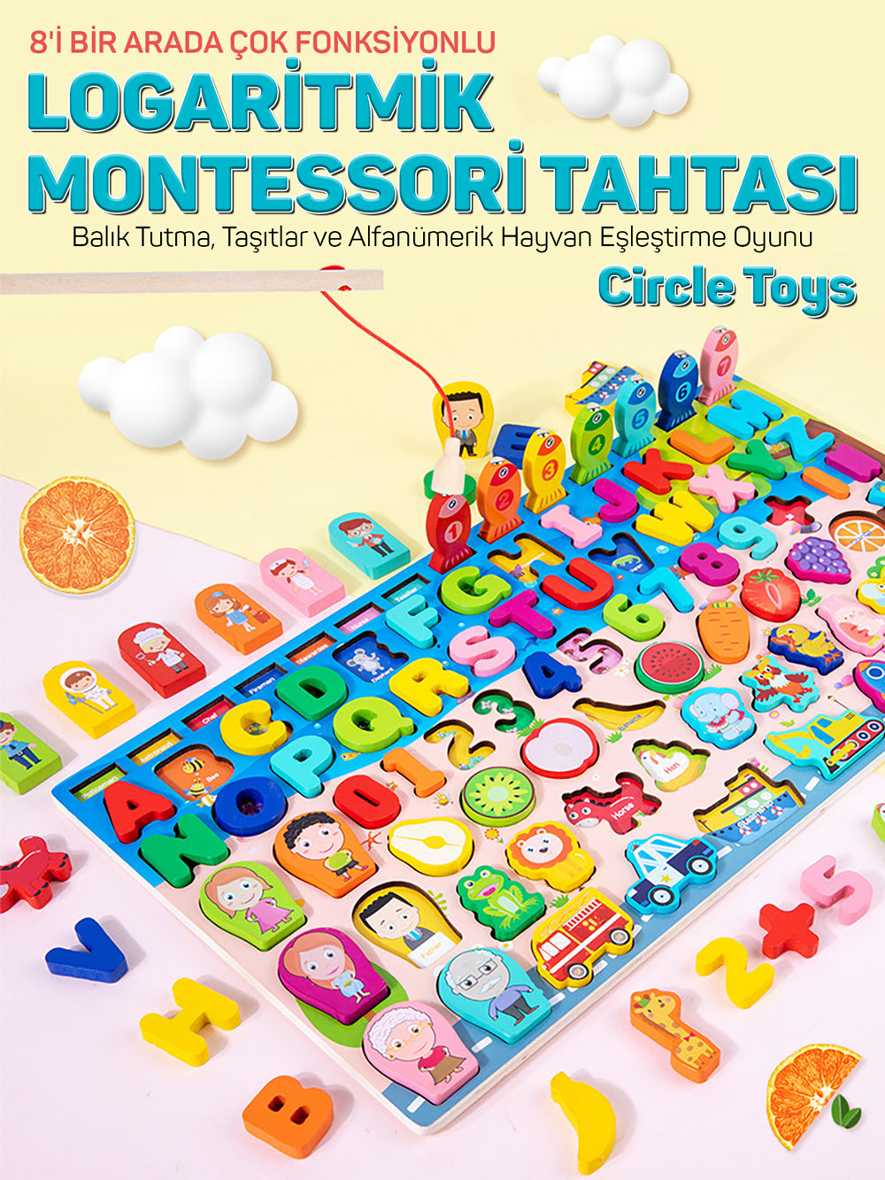 Circle Toys 8'i Bir Arada Balık Tutma ve Eşleştirme