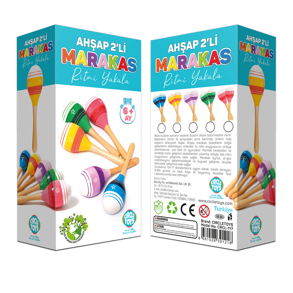 Circle Toys Ahşap Marakas 2'li