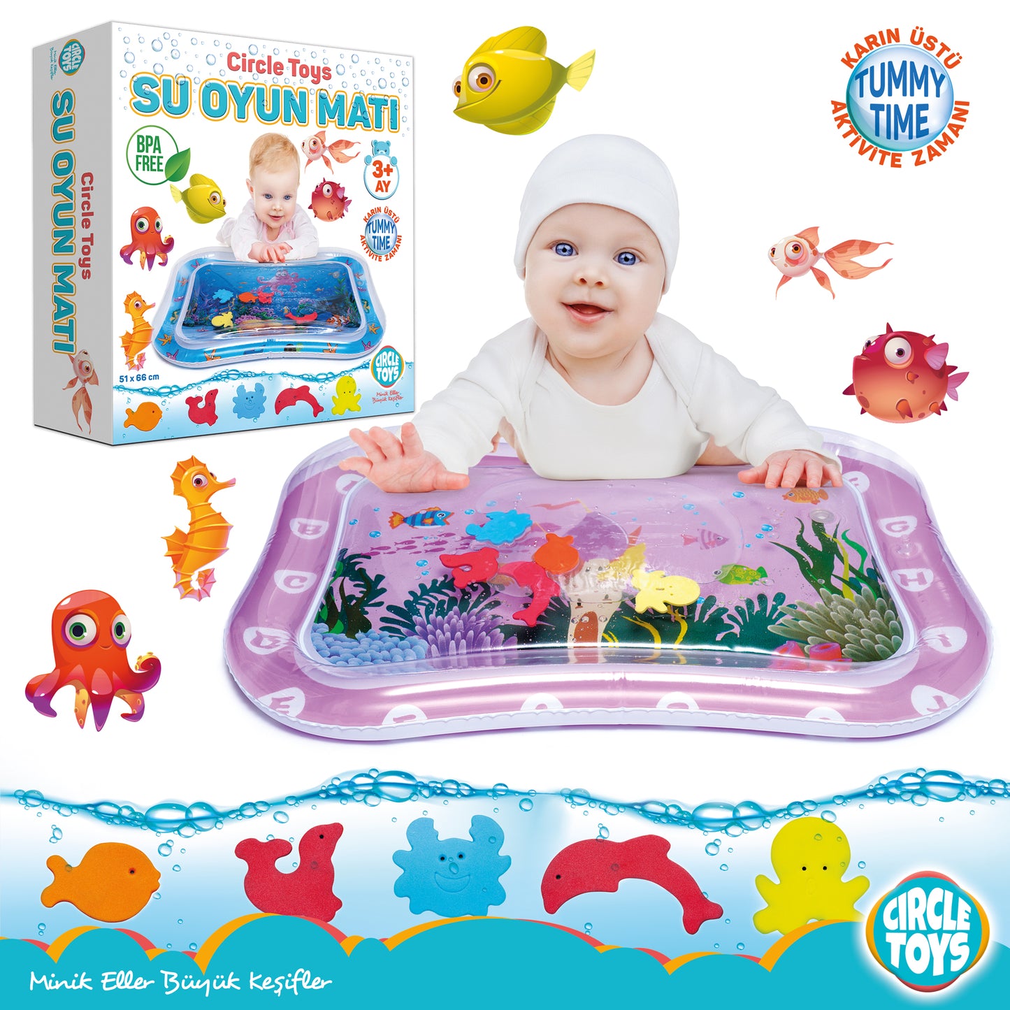 Bebek Su Oyun Matı - Tummy Time Aktivite Oyunu