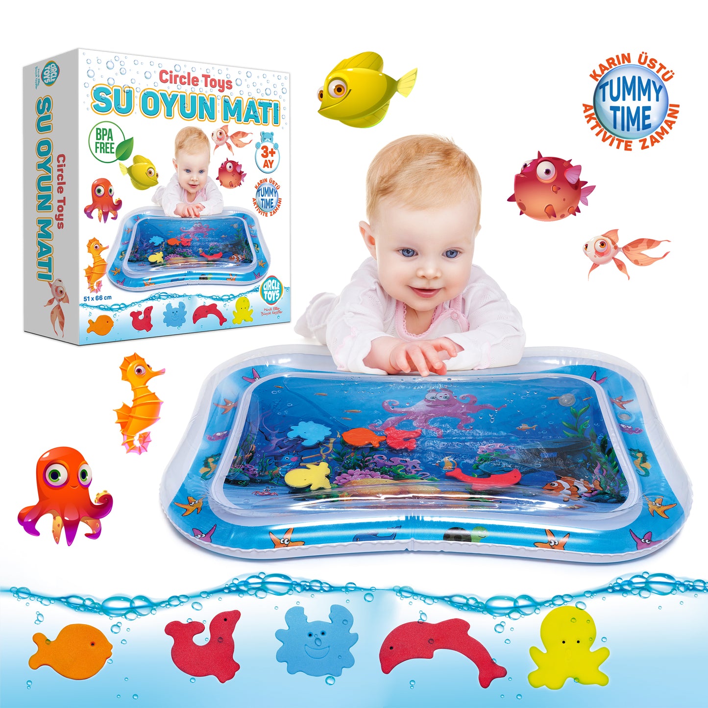 Bebek Su Oyun Matı - Tummy Time Aktivite Oyunu