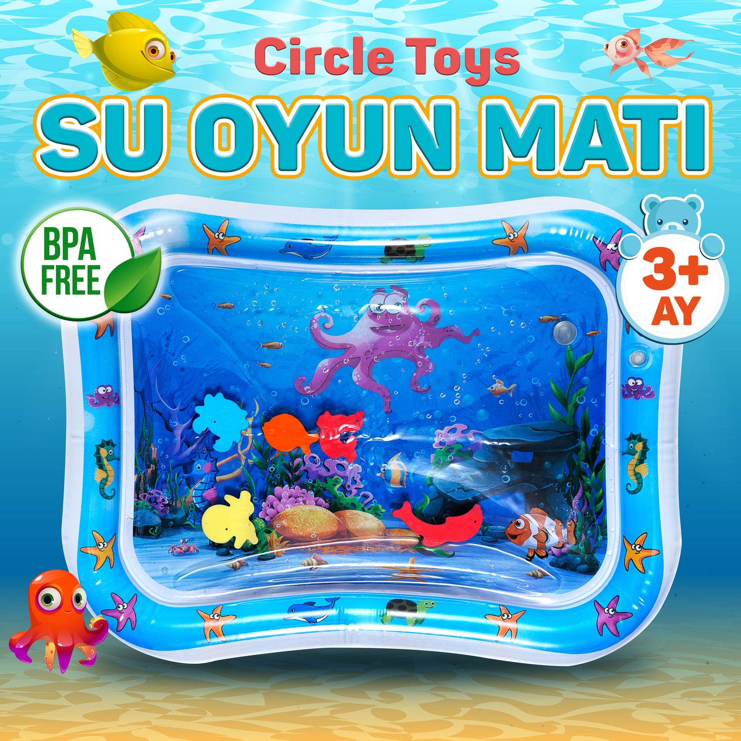 Bebek Su Oyun Matı - Tummy Time Aktivite Oyunu