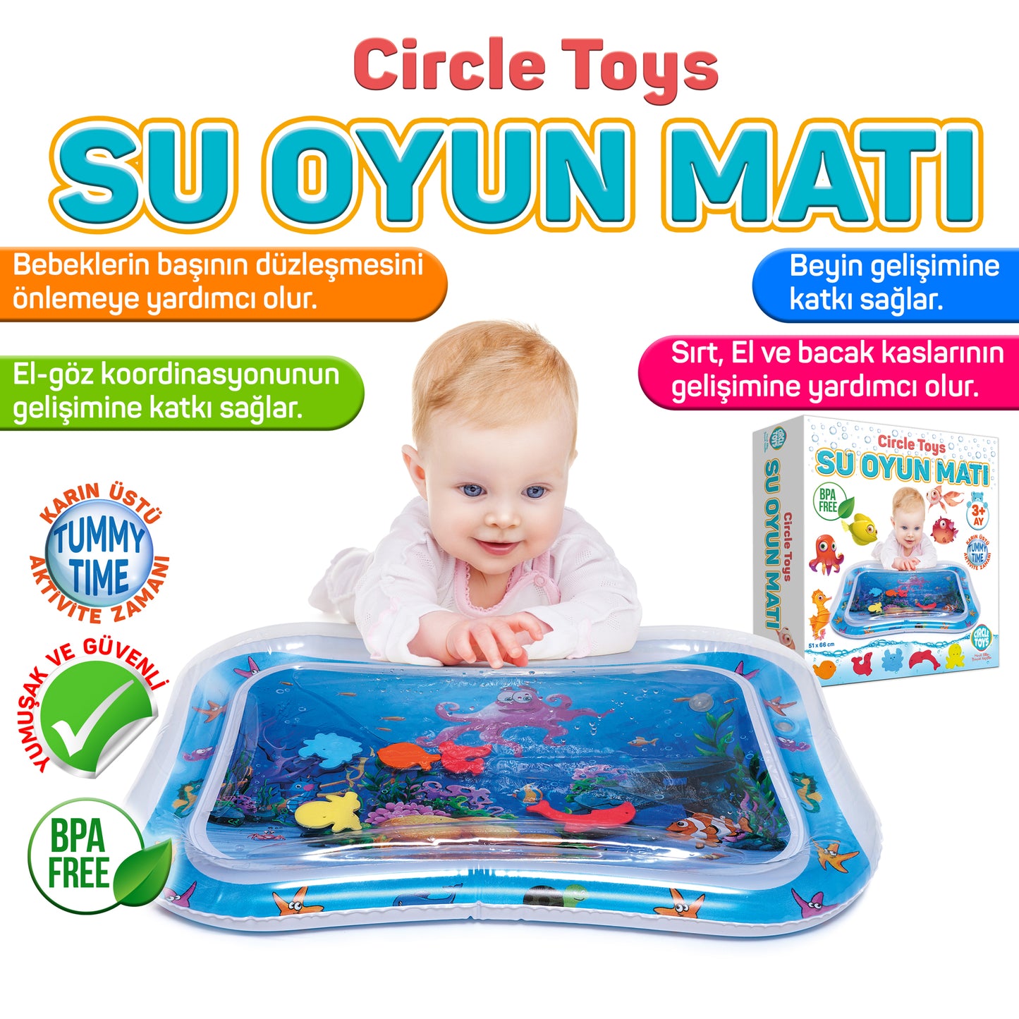 Bebek Su Oyun Matı - Tummy Time Aktivite Oyunu