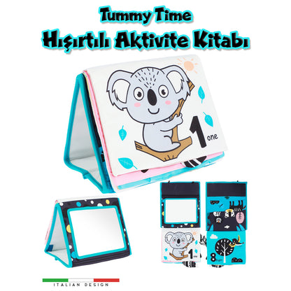 Circle Toys Tummy Time Hışırtılı Aktivite Kitabı Mavi