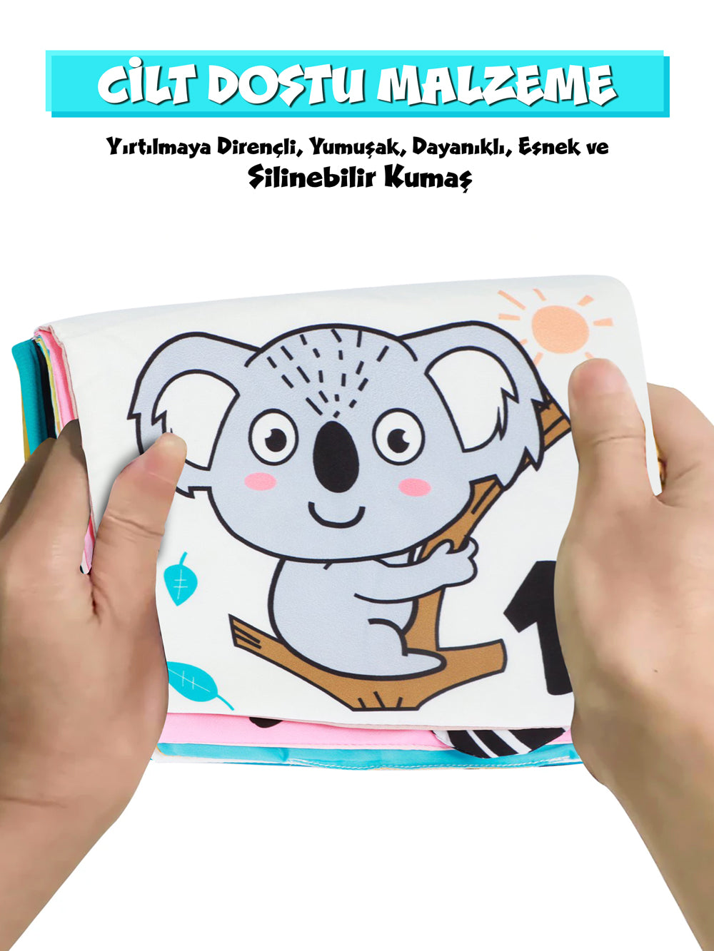 Circle Toys Tummy Time Hışırtılı Aktivite Kitabı Mavi