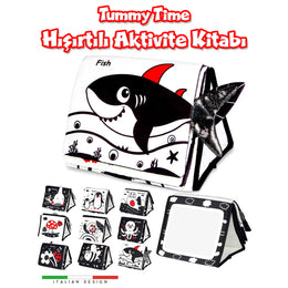 Circle Toys Tummy Time Hışırtılı Aktivite Kitabı Siyah