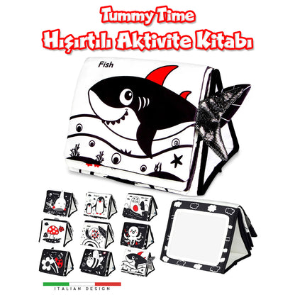 Circle Toys Tummy Time Hışırtılı Aktivite Kitabı Siyah
