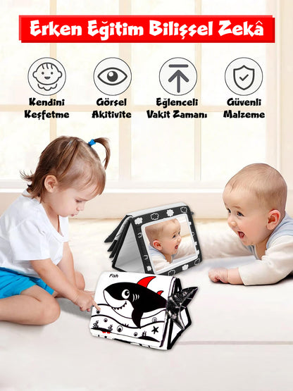 Circle Toys Tummy Time Hışırtılı Aktivite Kitabı Siyah