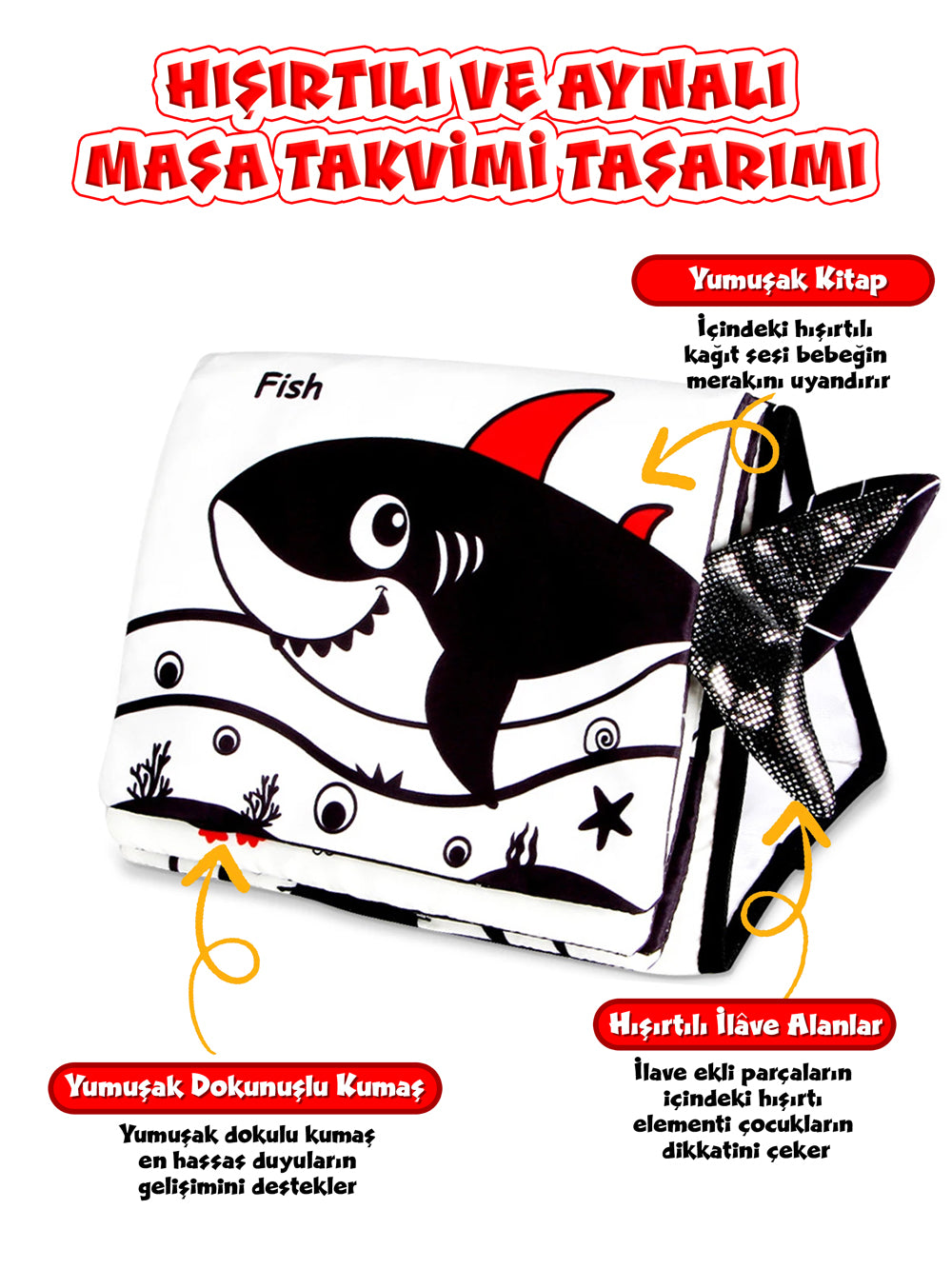 Circle Toys Tummy Time Hışırtılı Aktivite Kitabı Siyah