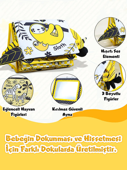 Circle Toys Tummy Time Hışırtılı Aktivite Kitabı Sarı