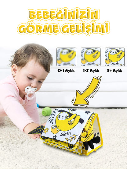 Circle Toys Tummy Time Hışırtılı Aktivite Kitabı Sarı