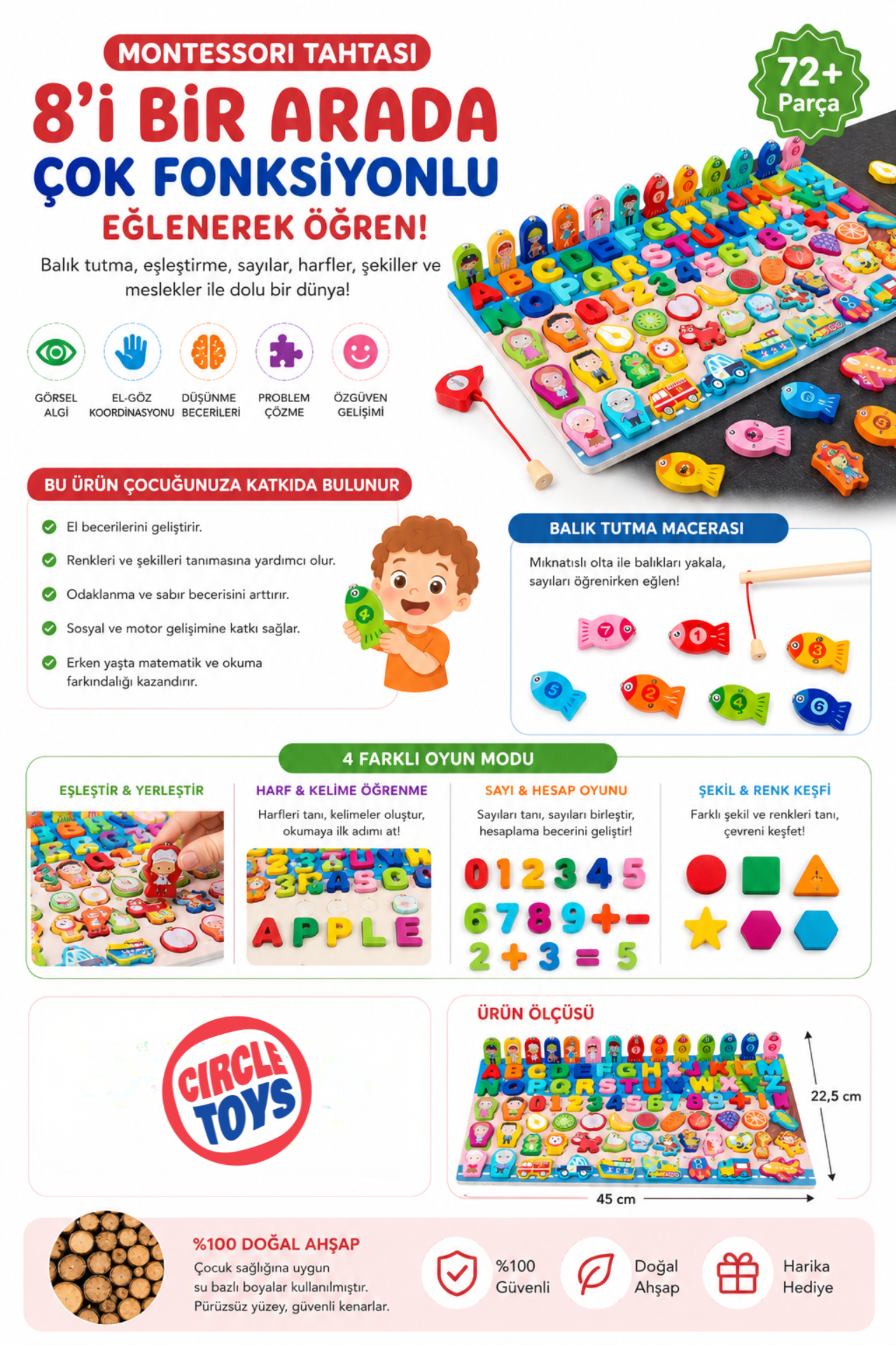 Circle Toys 8'i Bir Arada Balık Tutma ve Eşleştirme Macerası