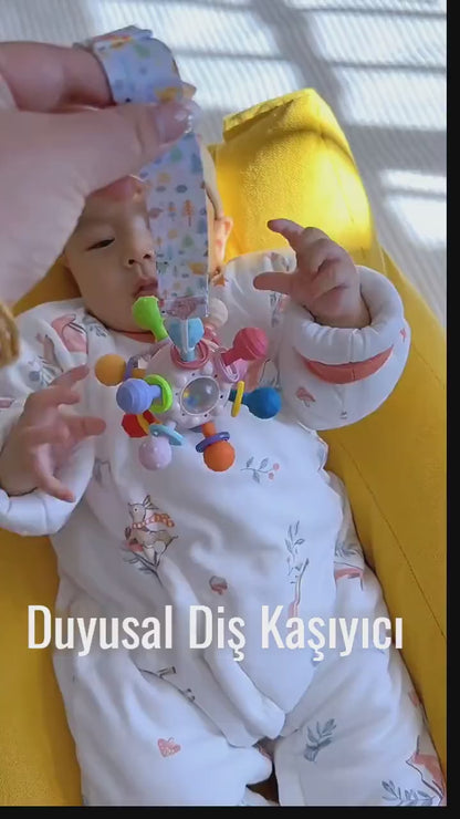 Montessori Duyusal Diş Kaşıyıcı ve Çıngıraklı Top
